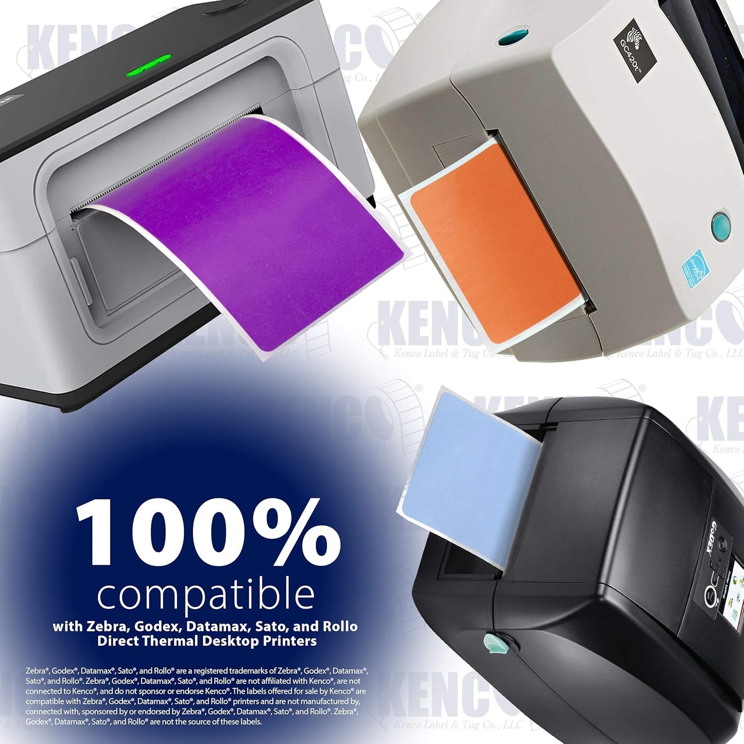 4" X 6" Direct Thermal Perforated Stickers Labels for Shipping Labels, Inventory, and Color Coding - Compatible with Zebra, Rollo, Godex and More (Blue, 1 Roll)