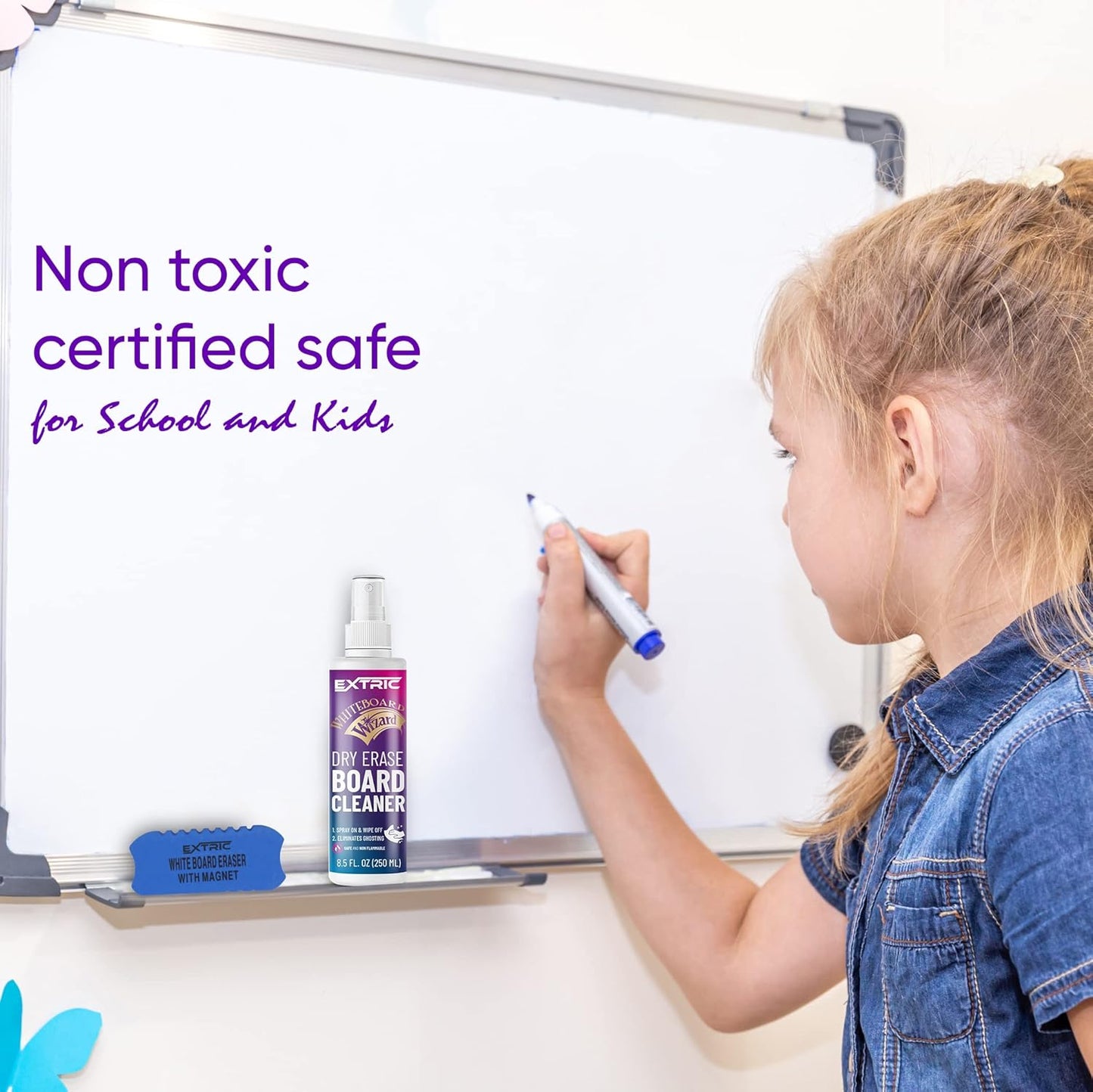 EXTRIC Whiteboard Cleaner 8.5 Ounces White Board Cleaning Spray, Dry Erase Board Cleaner 2 Pack Dry Erase Cleaner