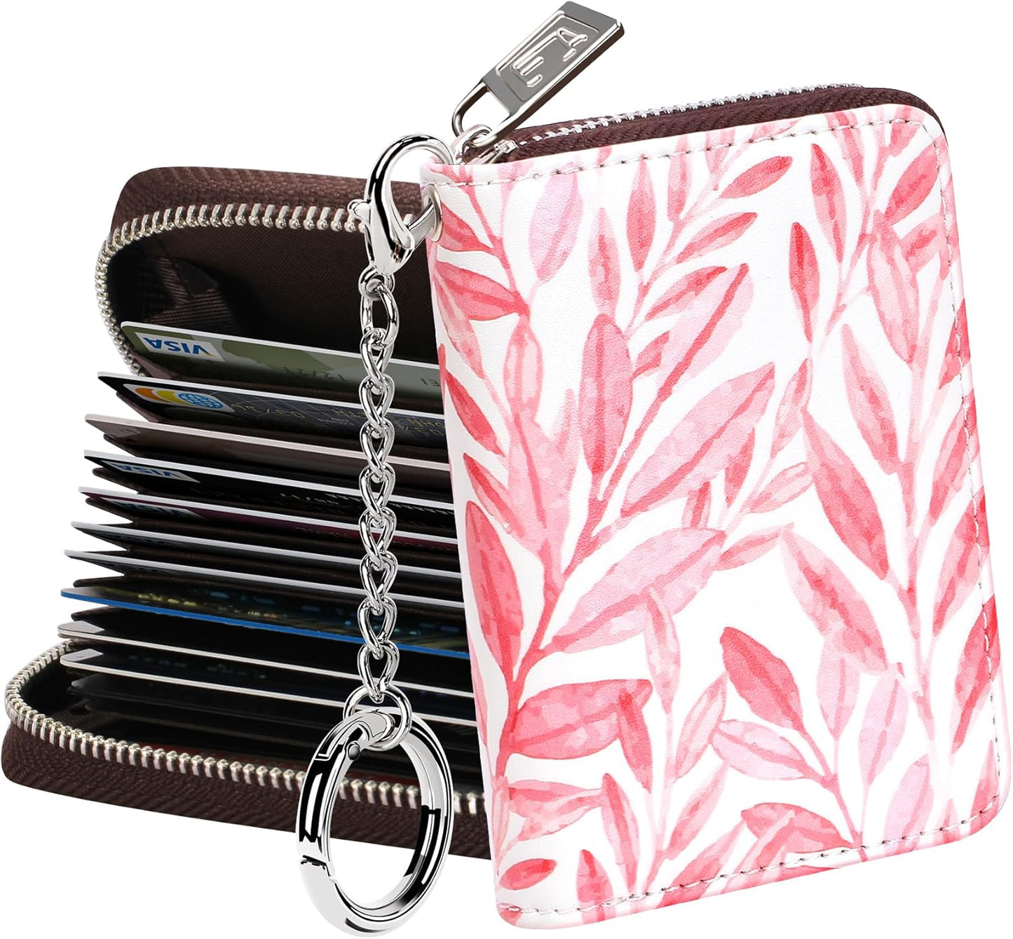 FurArt Zipper Wallet Women, RFID Blocking Credit Card Wallet, Business Card Holder, Compact Size KeyChain Wallet