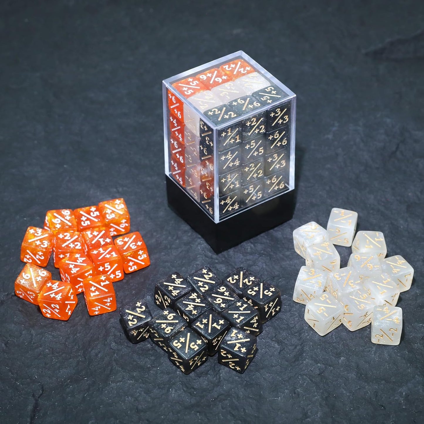 36PCS 12mm MTG Life Counters Dice Set for Magic The gatering, MTG Plus 1 Tokens 6 Sided Mini Dice Set with Box, Compatible with TCG CCG Magic Card Gaming Accessories