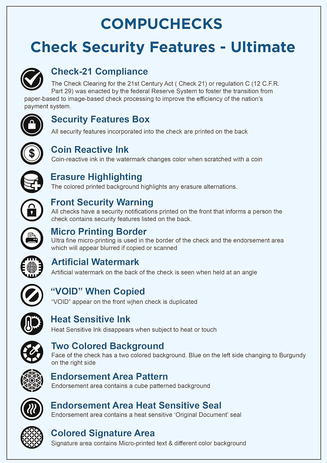 Compuchecks - 50 High Security Blank Check Stock Paper - Checks on Top - Print Easy And Secure From Your Computer, Our Business Check Paper Weight # 70 (Purple Mazed)