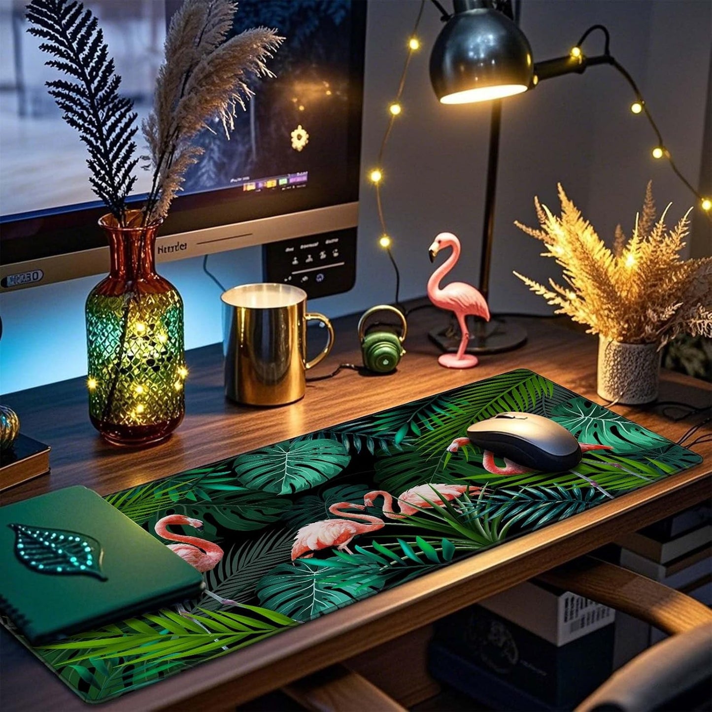 JIALONG Large Gaming Mouse Pad with Non-Slip Rubber Base - XXL Extended Desk Mat for Gaming, Office, and Home - 35.4x15.7 Inches Mousepad