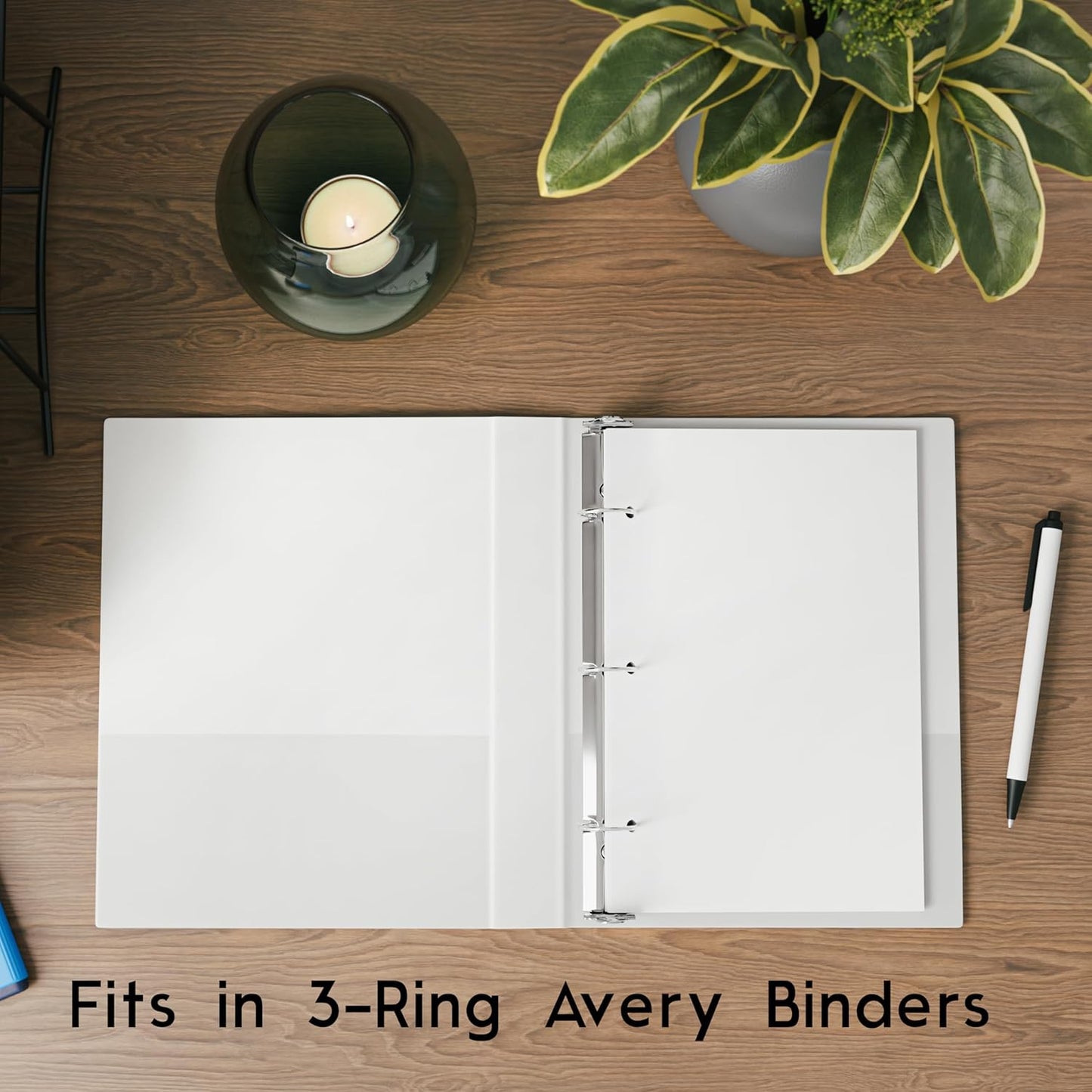 Half Letter 3-Hole Punched Blank Paper, 200 Sheets, 120 GSM, Loose Leaf, 5.5 x 8.5 inch, for Printing Custom Templates and DIY Planning