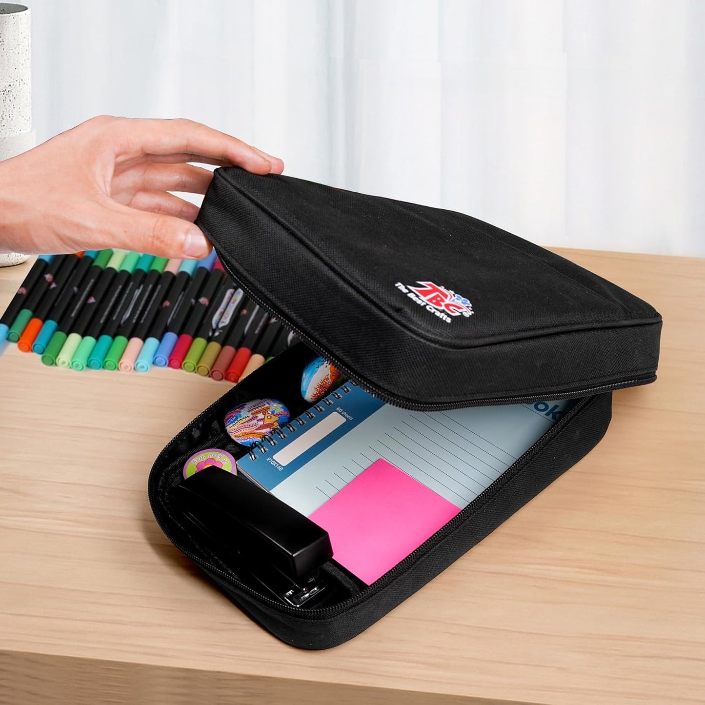 TBC The Best Crafts 108 Colors Dual Tip Acrylic Paint Markers, Double zipper design Topgrade Canvas bag,Waterproof, Non-Toxic, odorless, Suitable for Paper,Pottery, Stones, Glass,outdoor painting