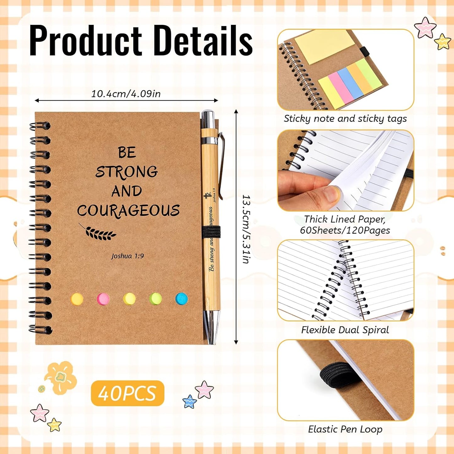 30 Sets Christian Gifts Bulk Prayer Journal Christian Spiral Notebooks with Bible Ballpoint Pens Religious Small Notepad Inspirational Church Gift for Women Men Sunday School Family Bible Study Groups