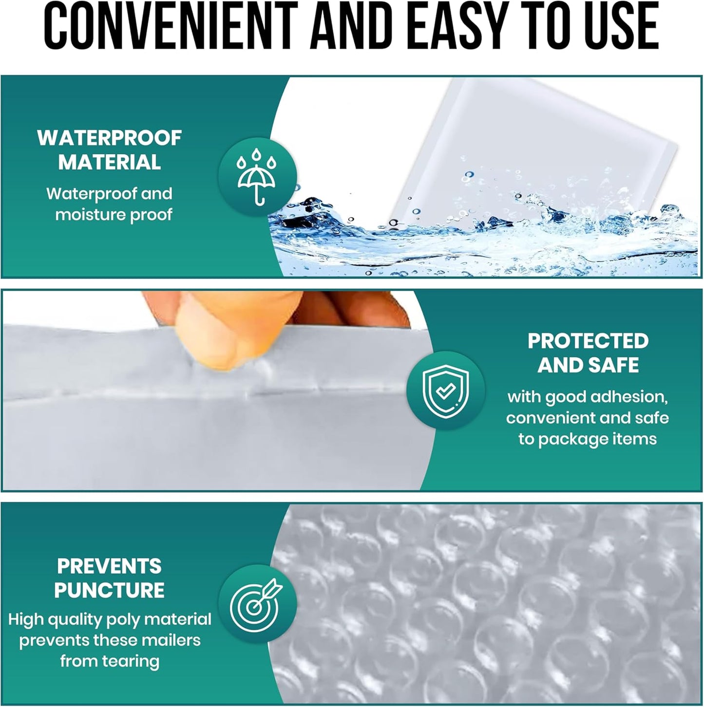 Levex - #000 4" x 8" [100 Pack] Poly Bubble Mailers, Padded Envelope Mailers, Packing Envelope & Mailing Bags for Shipping