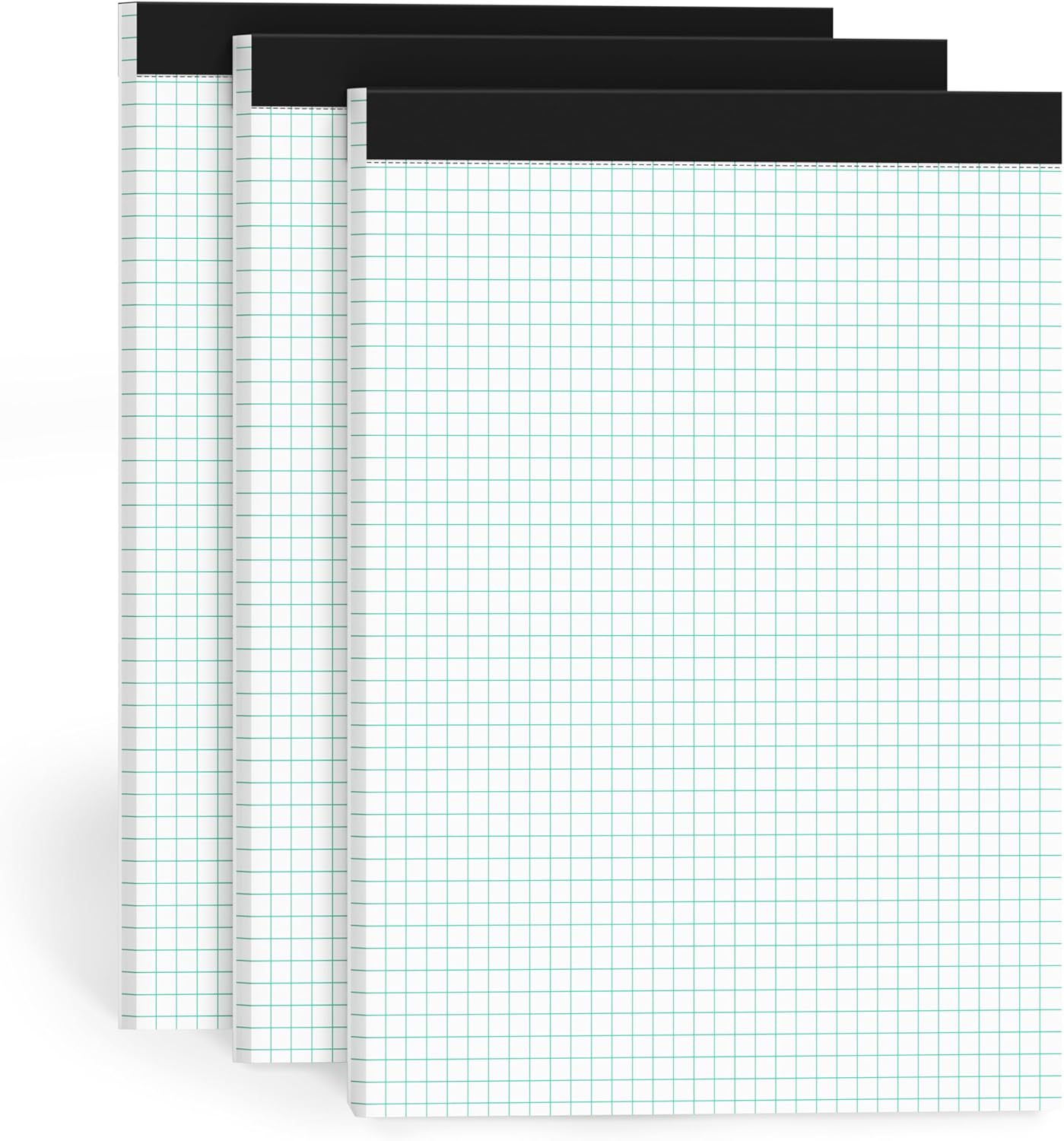Graph Paper Pads 8.5 x 11, 4x4 Graph Ruled, 3 Pack 1/4 Graph Paper Notebooks, Grid Paper Pad Notebook 8-1/2" x 11" Graphing Paper, Perforated Quadrille Pad, 70GSM White Graft Paper Pads, 30 Sheets/Pad