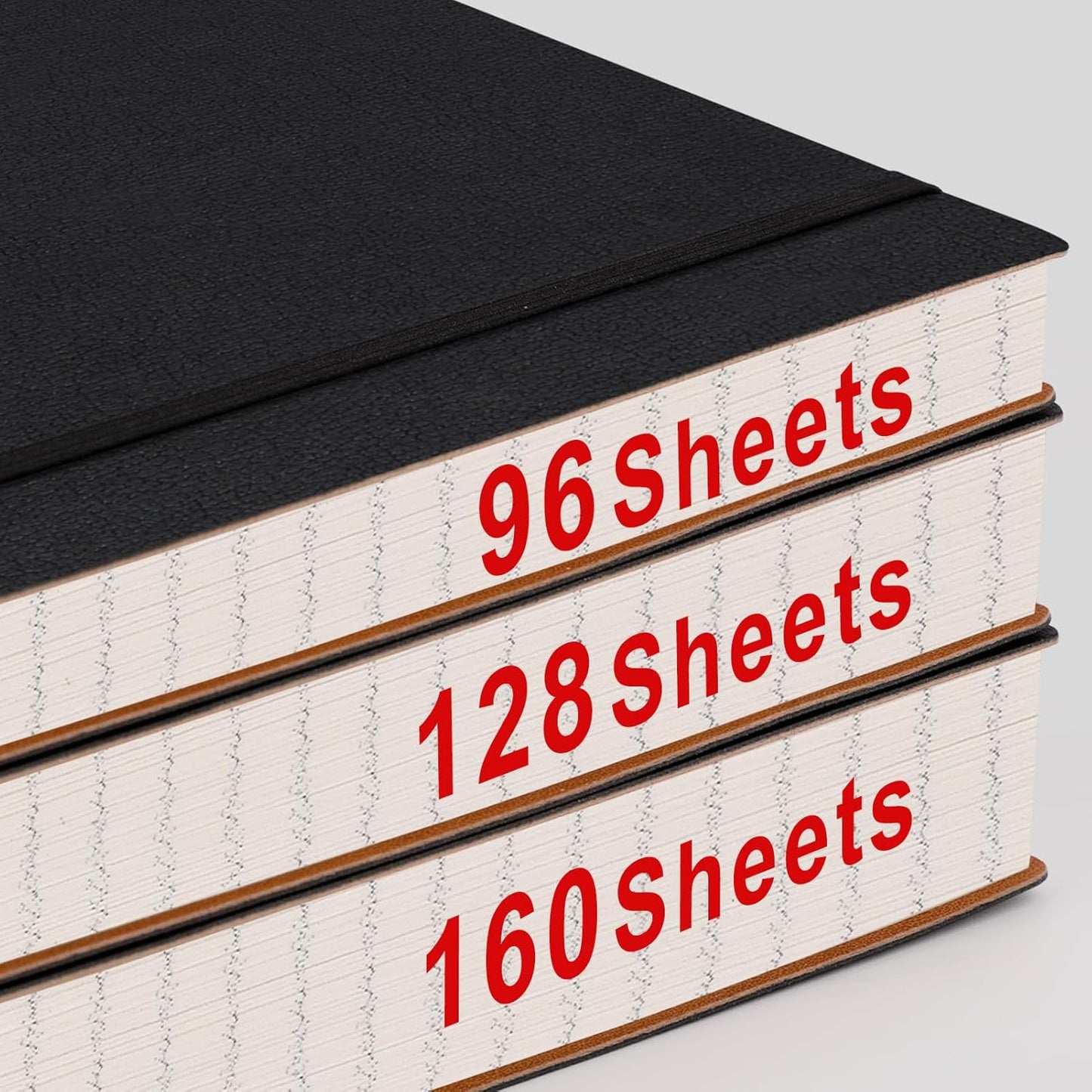 AHGXG Graph Paper Notebook - 320 Pages Grid Paper Notebook Large Journal B5, 100gsm Thick Graph Paper, Leather Softcover, Inner Pocket, 7.6'' X 10''- Black