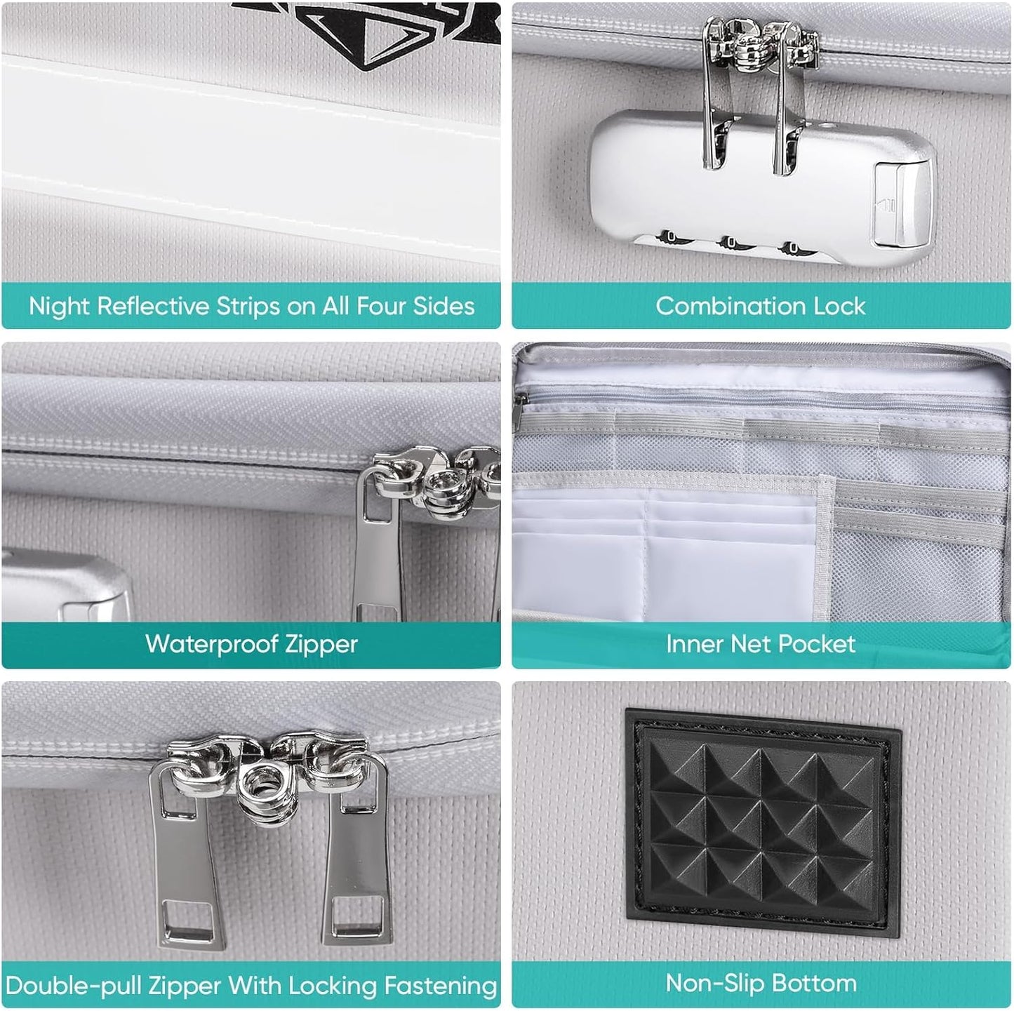 BALEINE Fireproof Document Box with Lock, Portable Fireproof Document Bag Waterproof Fire Proof File Boxes for Documents, File Organizer Box for Important Paperwork (Silver, 12.5''x10.5''x6'')