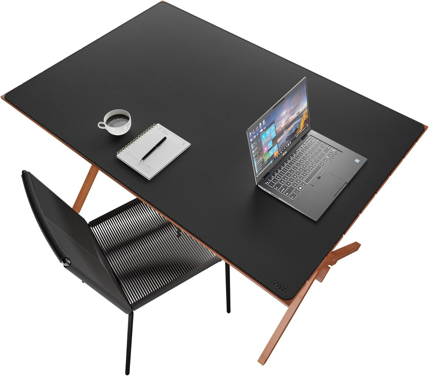 Vyaaa 47.2"x31.5" PU Leather Large Desk Mat (Black) - XXL Extended Mouse pad, Office Desk Protector, Non-Slip Computer Desk pad for Office, Gaming, Home