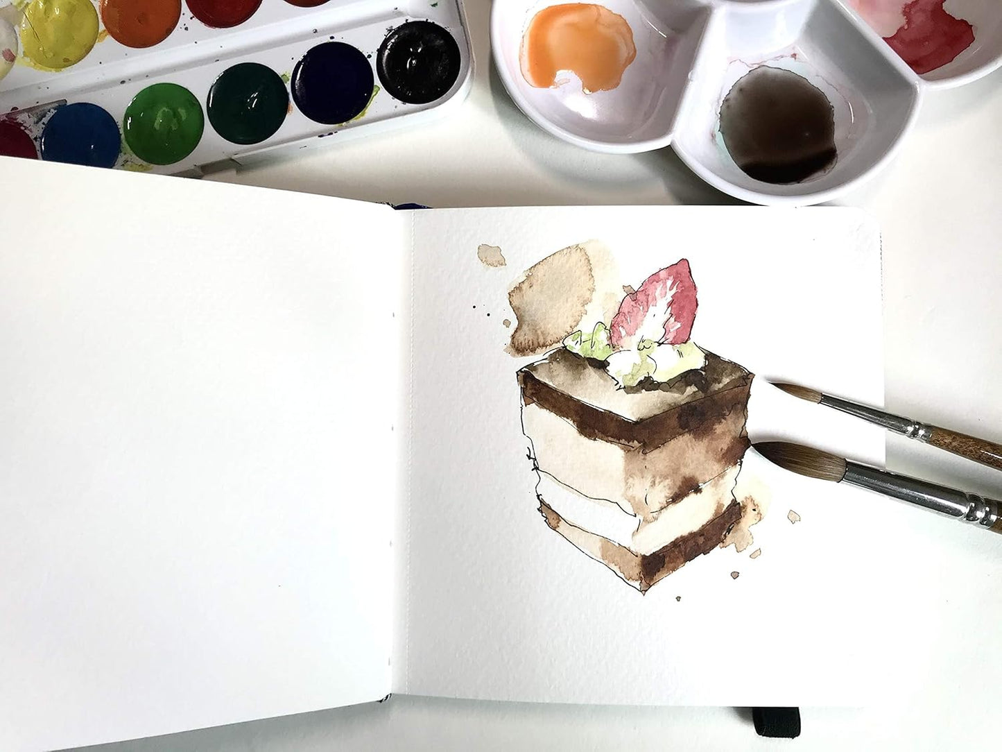 Square Watercolor Journal,140 LB,300 GSM,5.5X5.5, Cotton Paper,Cold Press,24 Sheets, Watercolor Paper Sketchbooks for Use As Travel Notebook and Mixed Media Pad