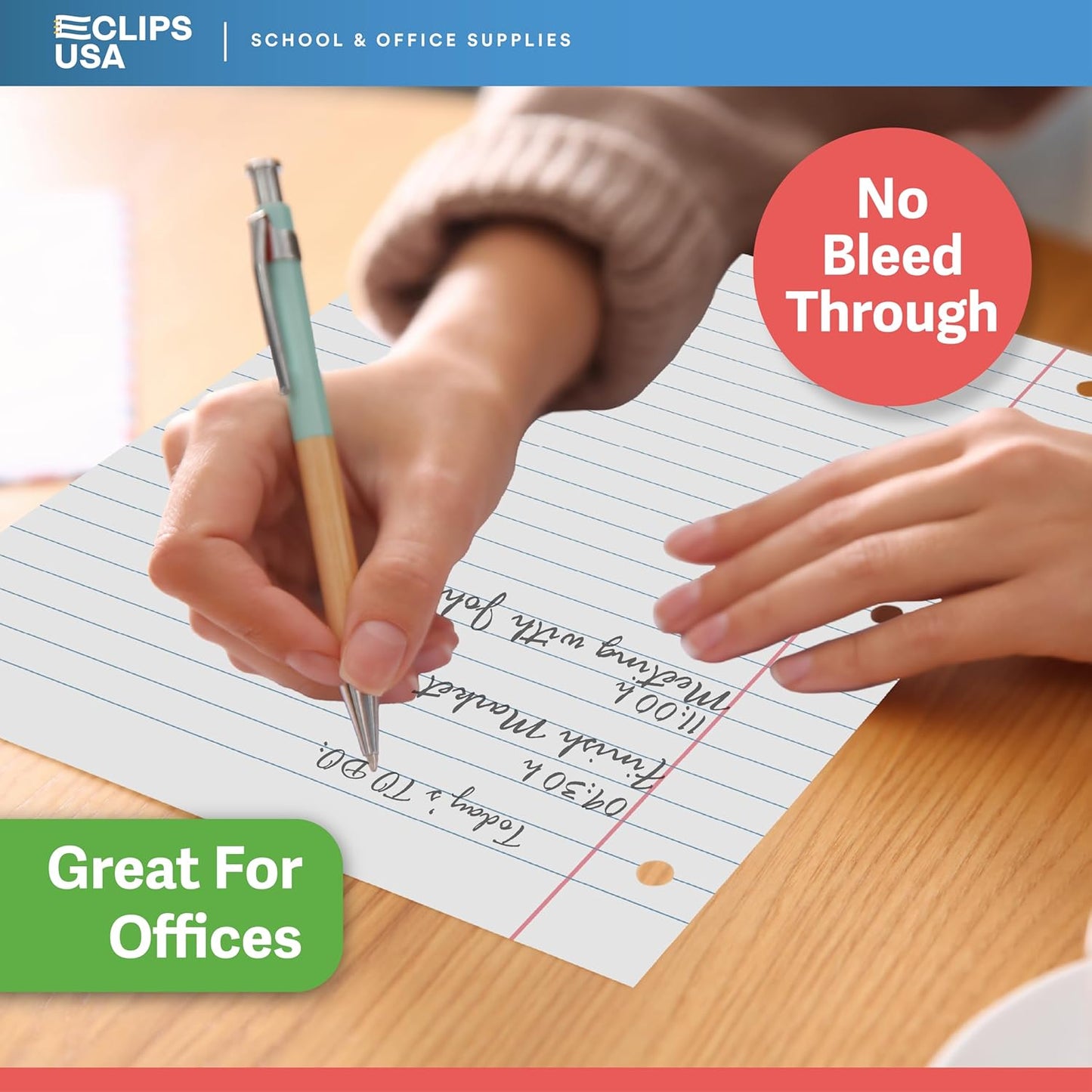 Notebook Paper, College Ruled Loose Leaf Paper (12 Pack), Filler Paper, 10.5” x 8”, Filler Paper, 200 Sheets Per Pack, 60 gsm (12 Pack)