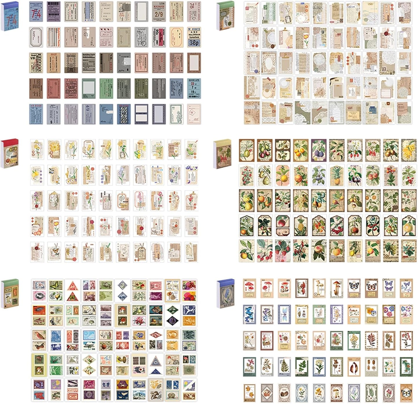 Washi Stickers, 12 Sets 600 Pcs Aesthetic Sticker Book for DIY Journaling, Journaling Supplies for Bullet Journal Art Diary Card Craft Gifts Planner Notebook