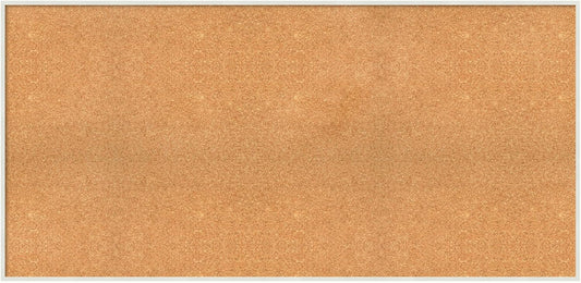 Amanti Art Natural Cork Board for Wall, 27x55 Vision Board with White Frame, Oversize Corkboard Office Decor for Home Organization, Modern Corkboard Pinboard to Display Items for Home Organization in