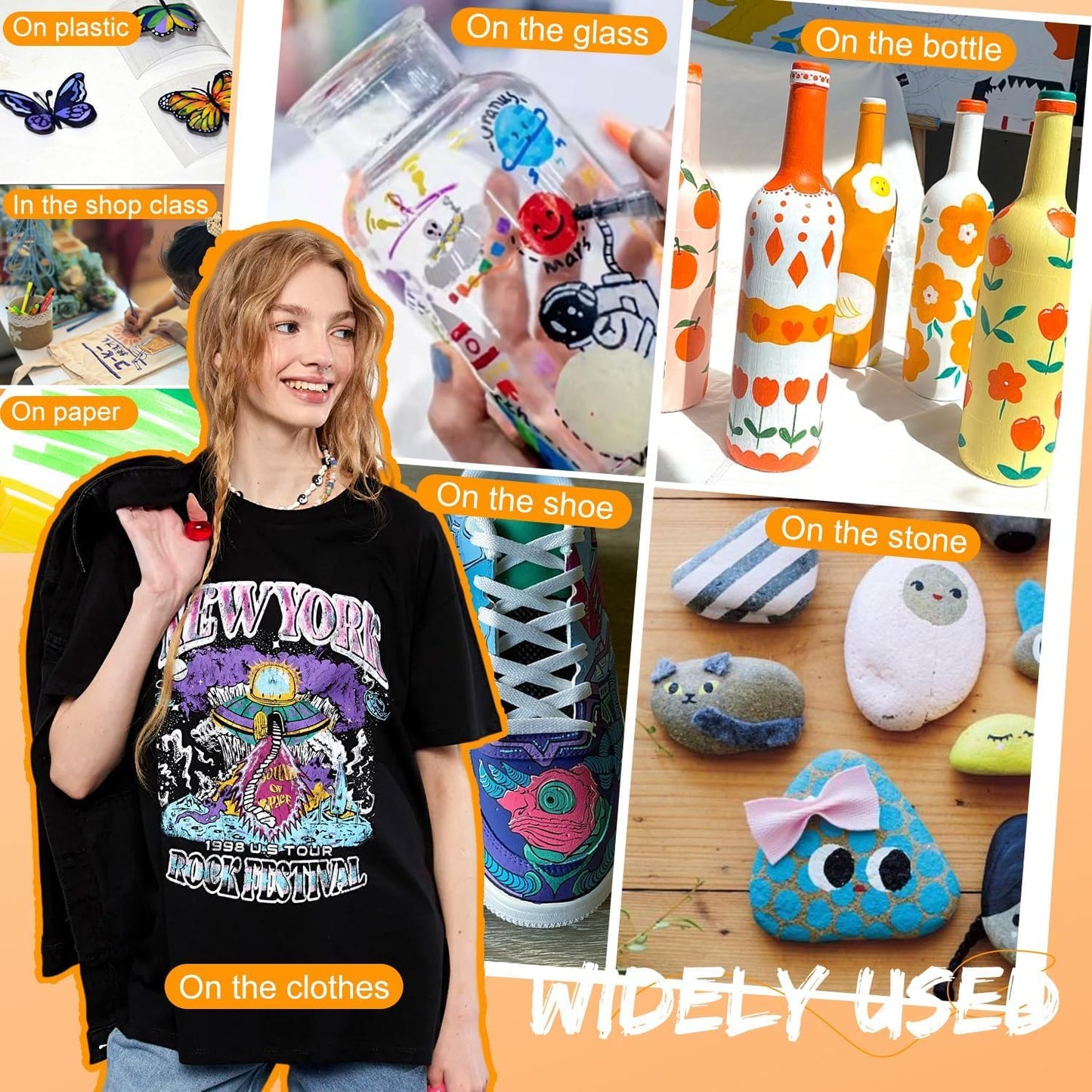 Tommax Acrylic Paint Marker Pens 26 Color, 13pcs 2-headed 2-Color Dual Tip Pens, Point Acrylic Paint Markers for Wood, Canvas, Stone, Rock Painting, Glass, Ceramic Surfaces, DIY