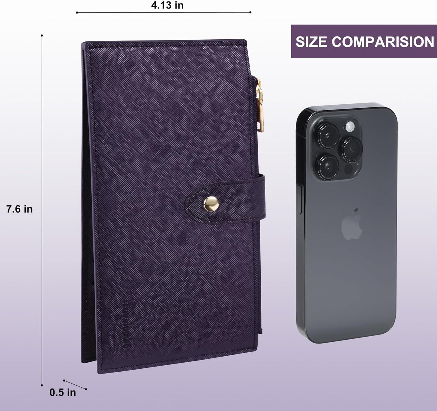 Travelambo RFID Wallet Women Large Size Bifold Multi Card Wallet Case with Zipper Pocke Credit Card Holder for Women