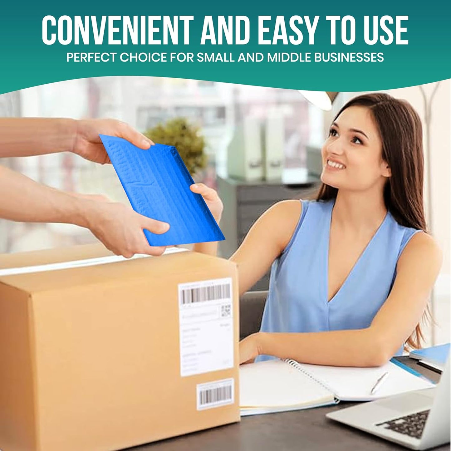 Levex - #0000 4" x 6" [10 Pack] Blue Poly Bubble Mailers, Padded Envelope Mailers, Packing Envelope & Mailing Bags for Shipping