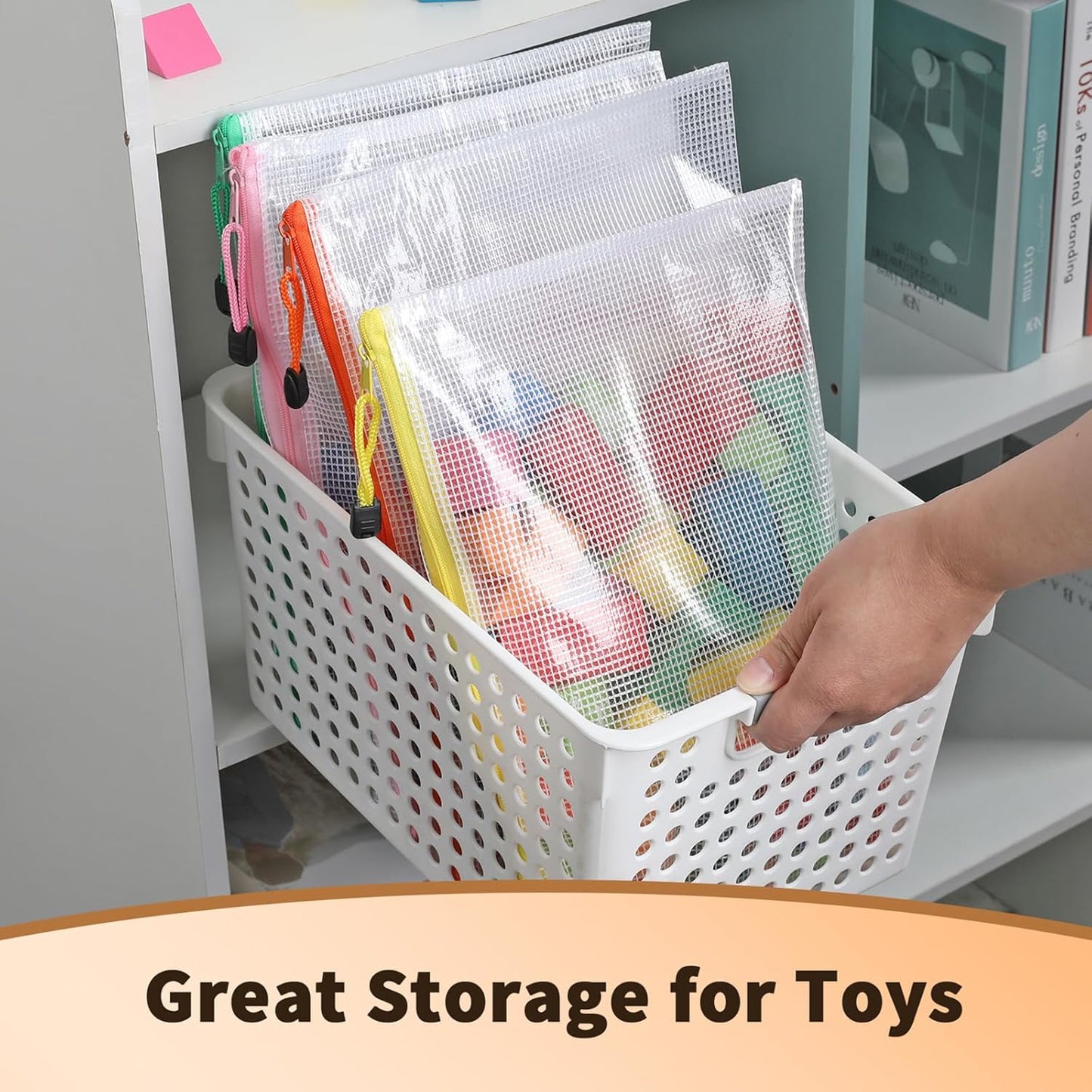 Umriox Zipper Mesh Document Pouch, 14.9x11.0 (6 Colors, 18 Packs), Clear Zipper Pouches, Waterproof Zipper Pouches for Craft Projects Office Supplies Cosmetics Travel Storage