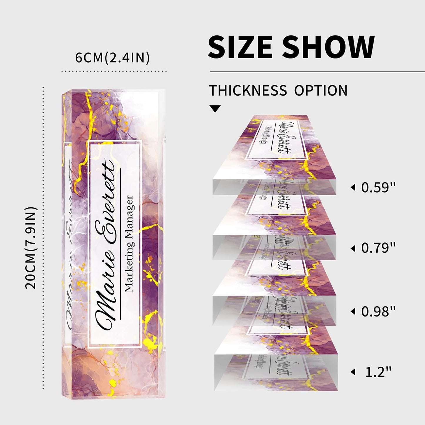 Office Desk Name Plate Personalized, Custom Name Plates for Desks, Name Plate Personalized for Office, Employee Appreciation Gifts (Pinkish Purple)