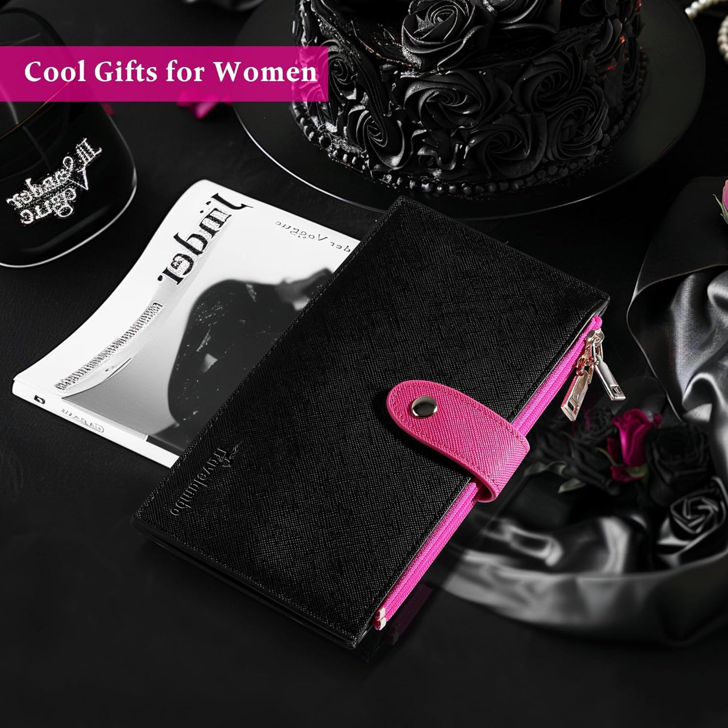 Travelambo RFID Wallet Women Bifold Multi Card Wallet Case with Zipper Pocke Credit Card Holder for Women