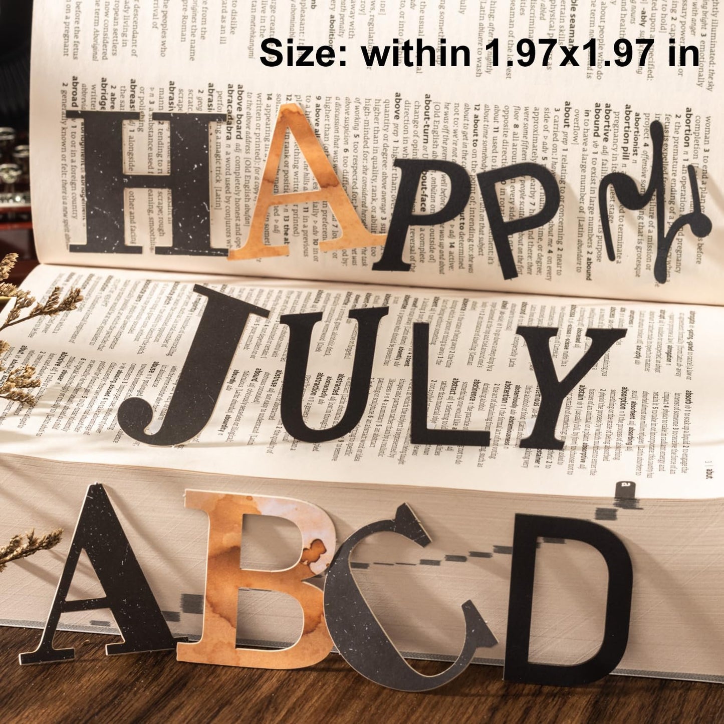 Alphabet Cardstock Sticker Set, 156Pcs Bold Letter Stickers for Scrapbooking, Journaling, Junk Journal Supplies, and DIY Crafts