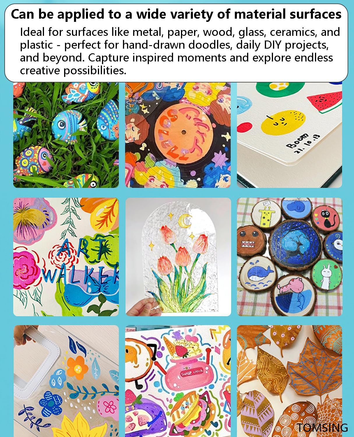 48 Colors Brush Markers Pens,Water-based Ink and Quick-Drying,Painting Supplies Perfect for Plastic Sheets Fabric Bags Ceramics Stone Pottery Wood and Handmade Crafts（48 Colors）