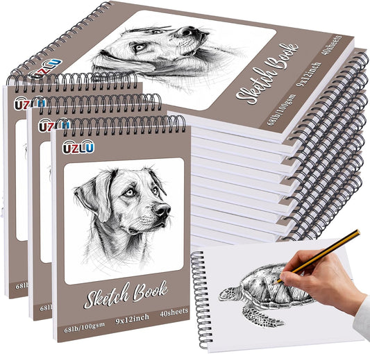 18 Pcs Sketch Book Bulk 9 x 12 In,720 Sheets Total Drawing Paper Pad Top Spiral Bound Sketch Pad Mixed Media Sketchbook 68lb/100gsm Thick Paper Acid Free Art Supplies for Kid Adult Painting Beginner Artist