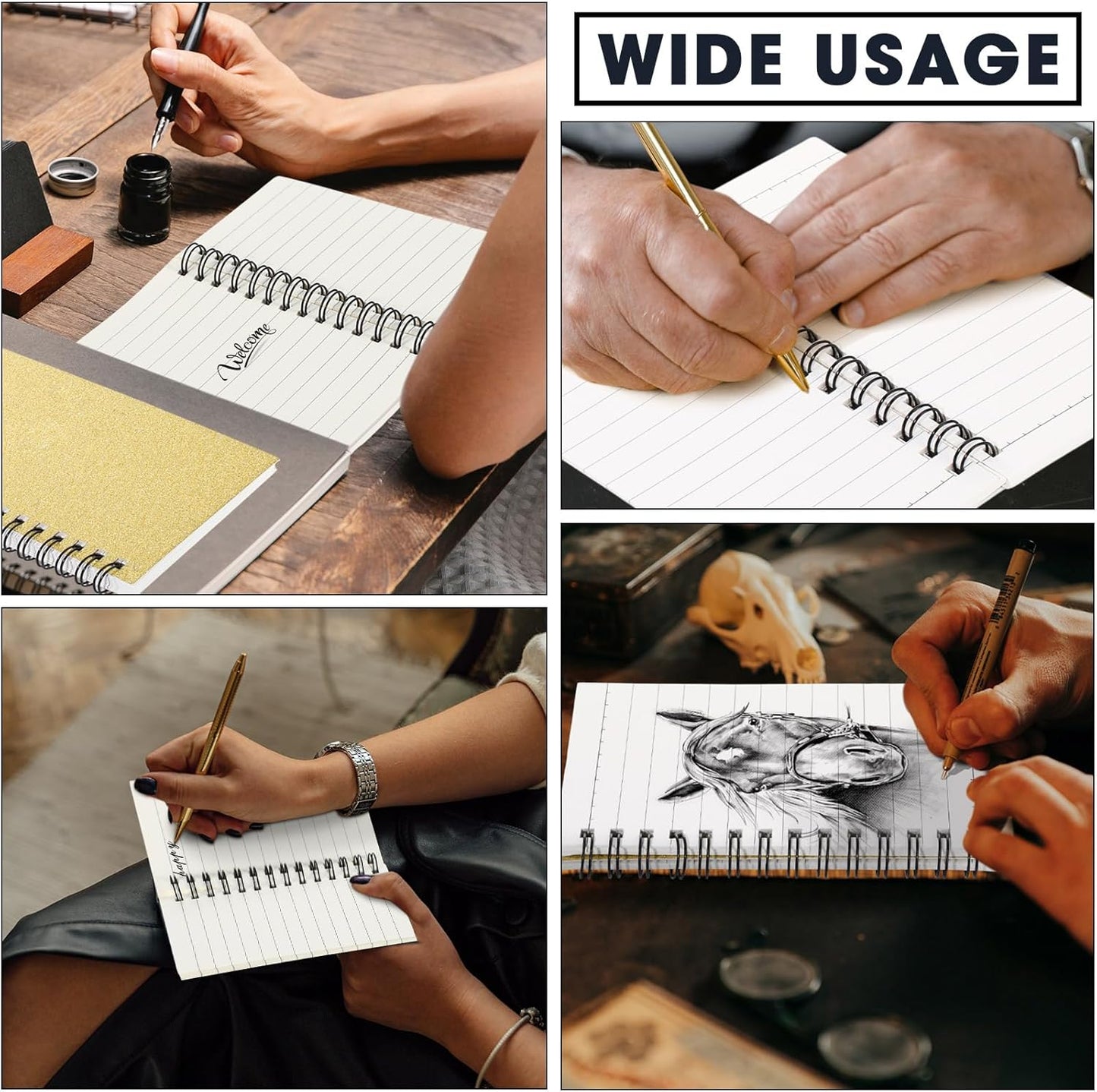 Jutom 18 Pcs Small Spiral Notebooks Memo Pads 3x5 Bulk Small Pocket Notebooks Mini Notepads with Lined Pages Mini Journals for Office Back to School Work Writing Supplies, 120 Pages (Gold)