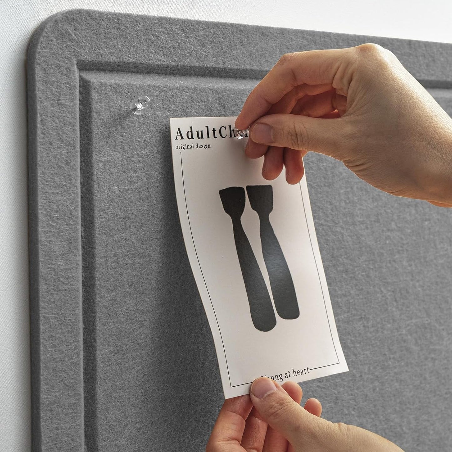 Bulletin Board, 36 x 24 Inches Felt Pin Board - Decorative Cork Alternative for Wall, 3' x 2' Foldable Picture Self-Adhesive Vision Prayer Board With 20 Pushpins - Gray