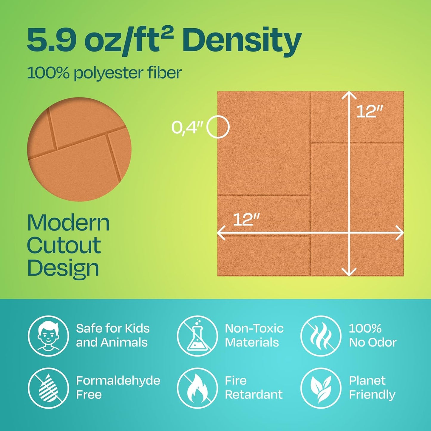 Acoustic Panels 12-Pack Soundproof Wall Panels 12"x12"x0.4" Decorative Sound Dampening for your Home, Office, Studio, Bedroom & More with Unique GridFrame Carving [70'S Orange]