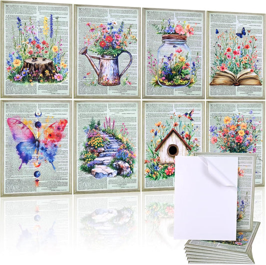 Acoustic Panels, 8 Pack Soundproof Wall Panels, 48"x32"Self-Adhesive Decorative Sound Absorbing Wall Panels, Noise Canceling Soundproof Padding, Acoustic Treatment for Room(Blossom in Ruins)