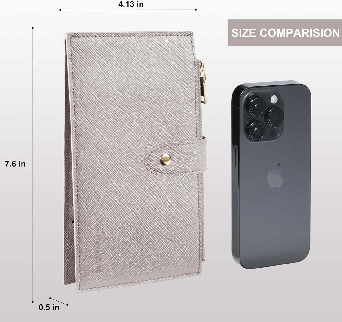 Travelambo RFID Wallet Women Large Size Bifold Multi Card Wallet Case with Zipper Pocke Credit Card Holder for Women