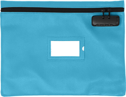 Notary Bag with Lock | 14x11 inch | Light blue | Zipper Notary Supplies Bag | Locking Notary Bag for Notary Kit, Stamp, Embosser, Ink Pad, and Valuables | Locking Document Bag | Journal Carrying Case
