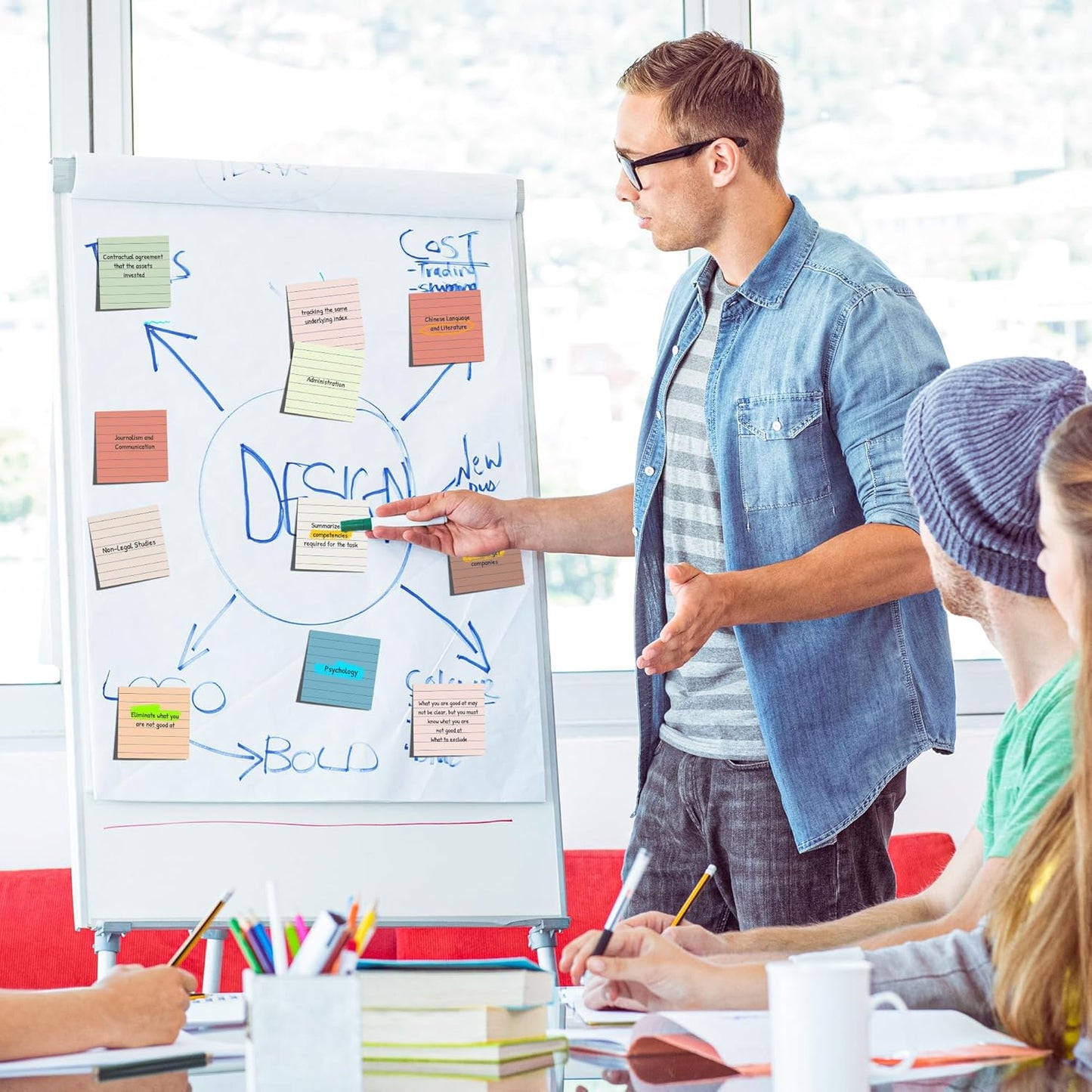 (18 Pack) Lined Sticky Notes 3x3 in Post, Vintage Colors, Sticky Pads, Strong Adhesive, Recyclable, Self-Stick Pads, Easy to Post for Home, Office, Notebook