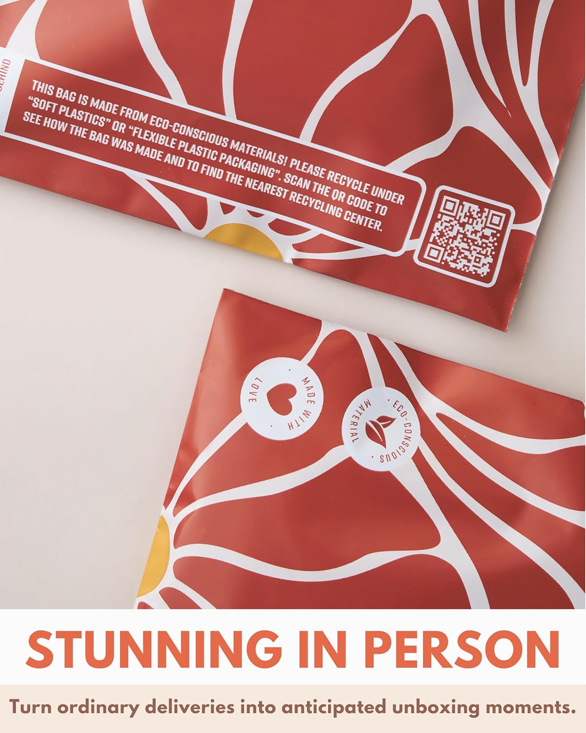 Poly Mailers 10x13-25 Pack Biodegradable Shipping Bags for Clothes - Impack Self-Seal Waterproof Thick Mailing Envelope for Accessories & Clothing - Crimson Grove