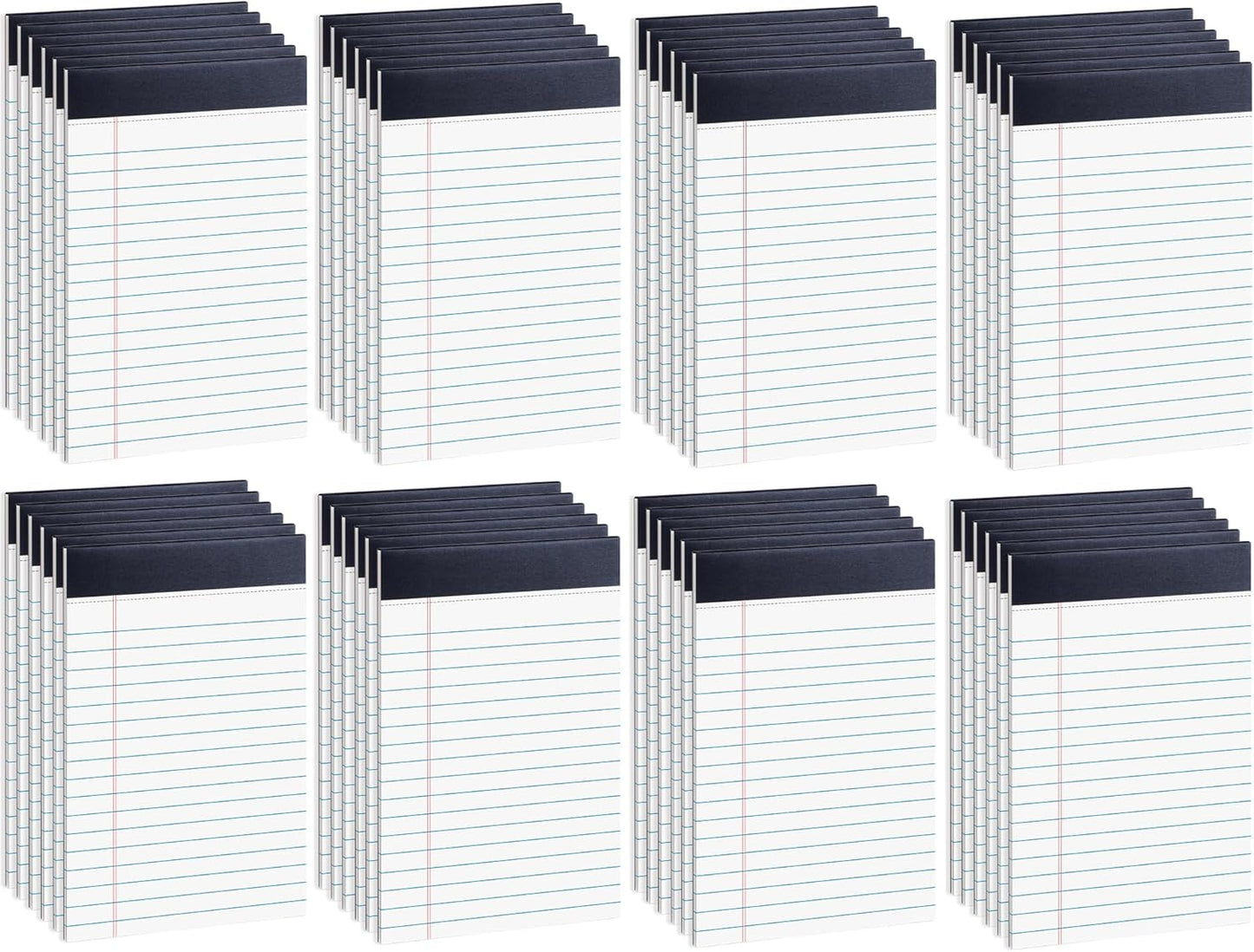 48 Pack Legal Pads Bulk,5 x 8 Inch Yellow Notepad, Note Pads College Ruled Perforated Memo Pad for Work Study Daily Note Taking List, Lined Writing Pads Memo Refills Notepads for Office Home School