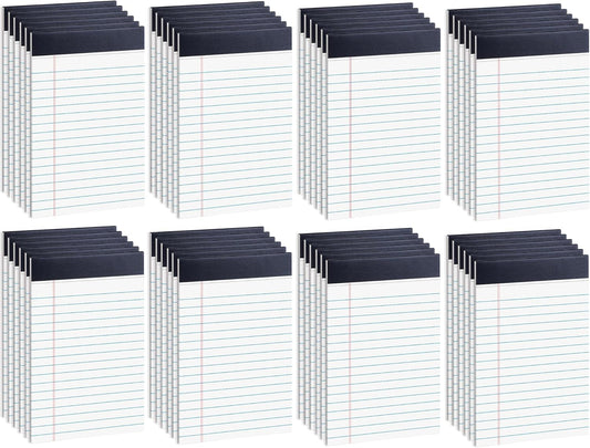 48 Pack Legal Pads Bulk,5 x 8 Inch Yellow Notepad, Note Pads College Ruled Perforated Memo Pad for Work Study Daily Note Taking List, Lined Writing Pads Memo Refills Notepads for Office Home School