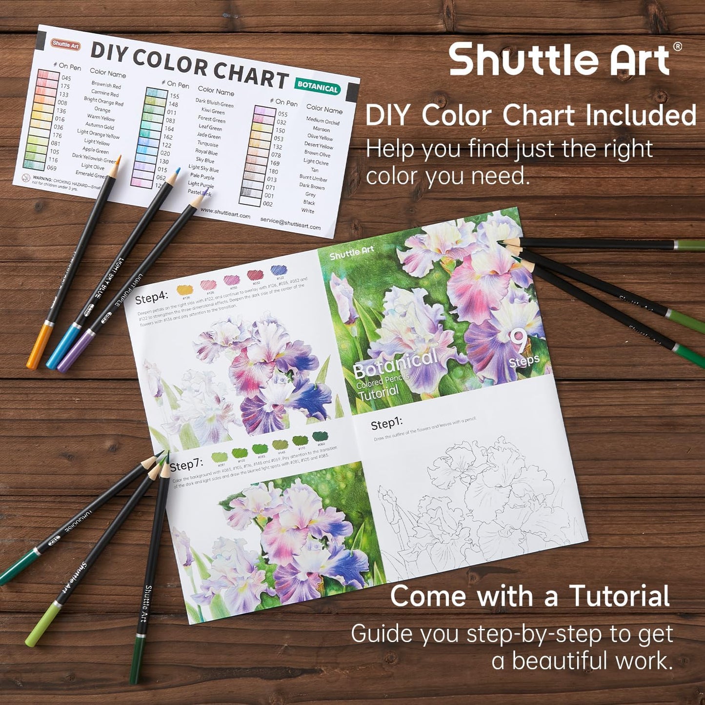 Shuttle Art 36 Colored Pencils, Botanical Themed Colored Pencils for Adult, Soft Core Color Pencils, Coloring Pencils for Adults Kids Artists Beginners Drawing Coloring Sketching