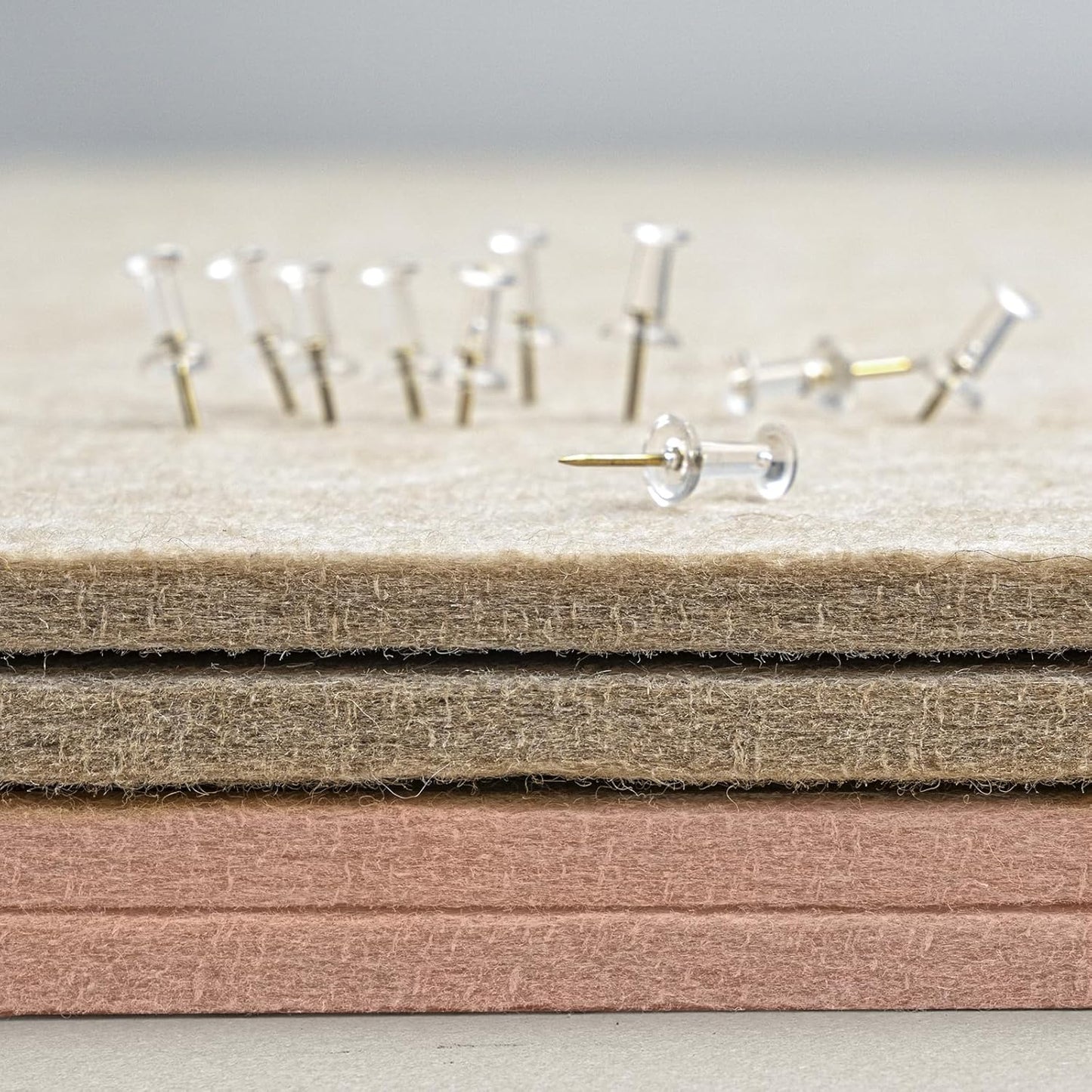 Bulletin Board, 36 x 24 Inches Felt Pin Board - Decorative Cork Alternative for Wall, 3' x 2' Foldable Picture Self-Adhesive Vision Prayer Board With 20 Pushpins - Mauvey Pink