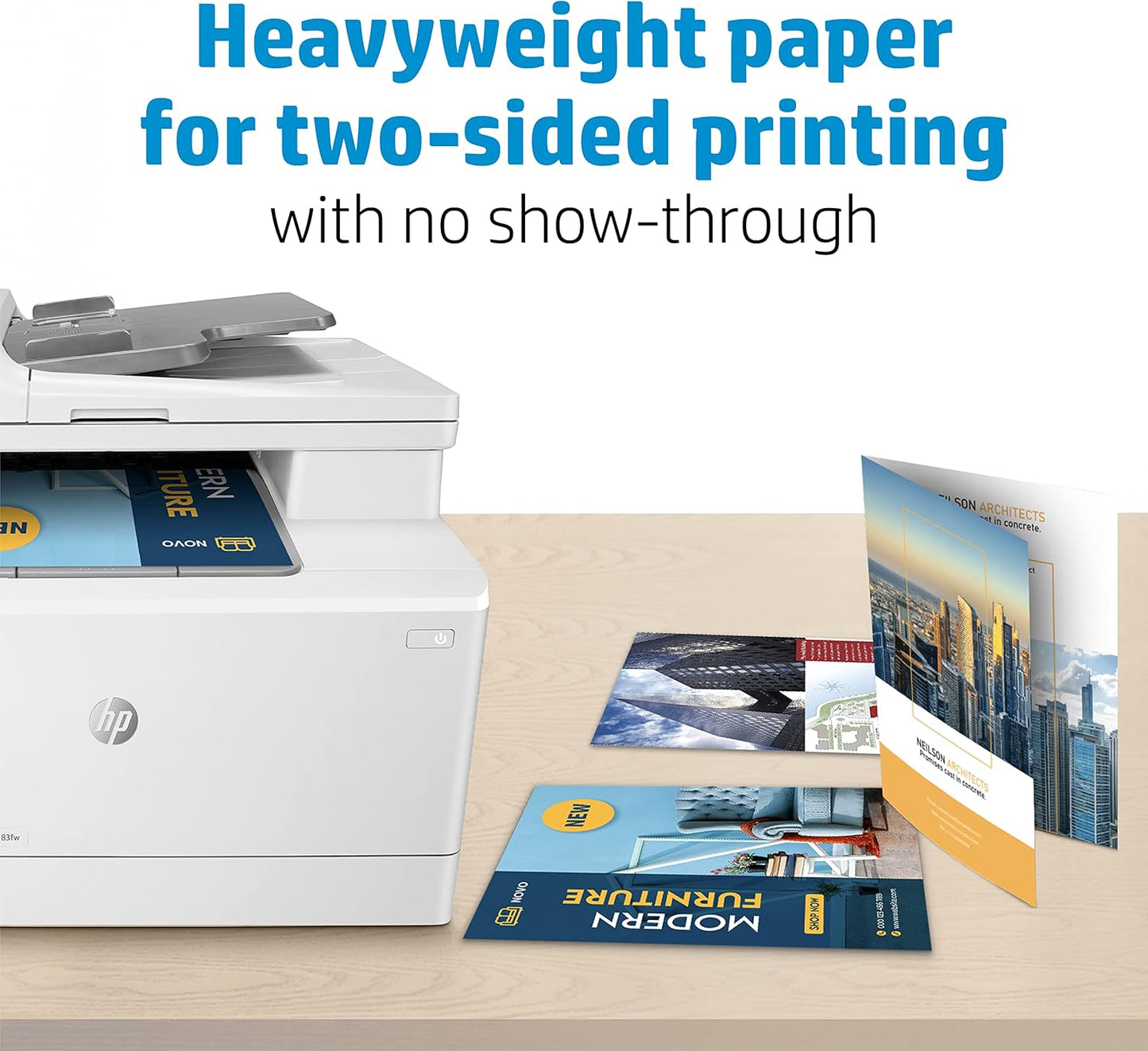 HP Professional Business Paper, Glossy, 8.5x11 in, 52 lb, 150 sheets, works with laser printers (4WN10A),White