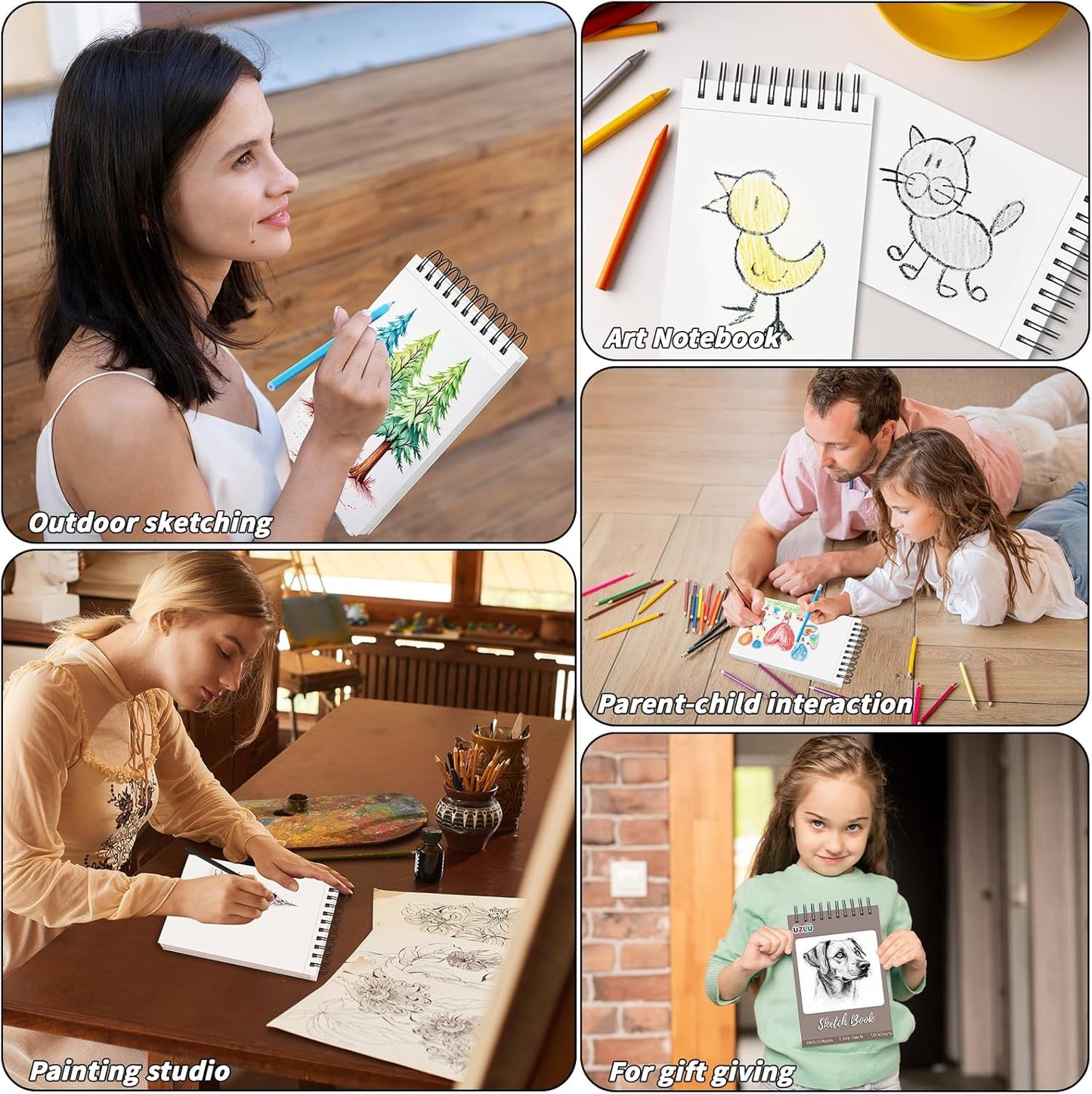 18 Pcs Sketch Book Bulk 9 x 12 In,720 Sheets Total Drawing Paper Pad Top Spiral Bound Sketch Pad Mixed Media Sketchbook 68lb/100gsm Thick Paper Acid Free Art Supplies for Kid Adult Painting Beginner Artist