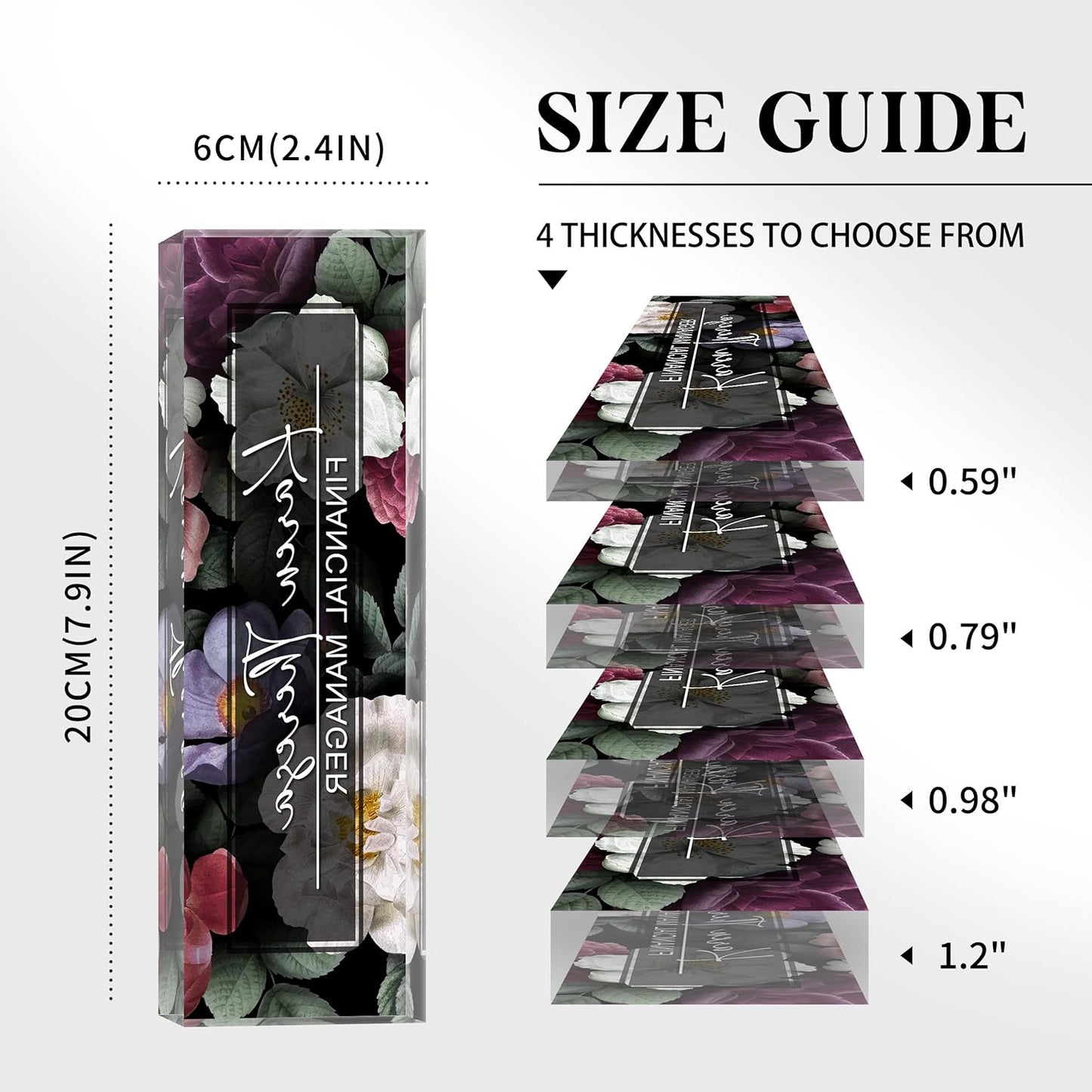 Custom Office Name Plate, Personalized Gifts for Women & Men, Appreciation Gifts for Employees, Office Desk Accessory (Night Flower)