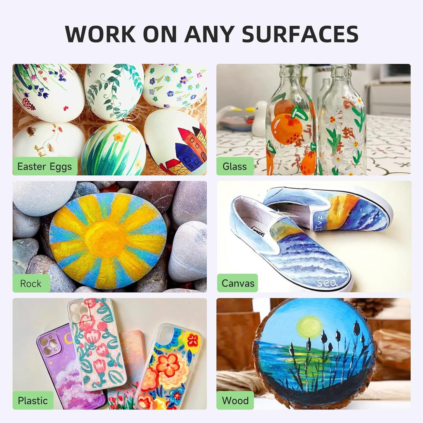 16 Colors Dual-tip Paint Marker, Brush and Medium Tip Acrylic Paint Markers for Wood,Rock Painting, Plastic, Canvas, Fabric, Glass,Mugs Almost Surface, DIY Project, Art Supplier