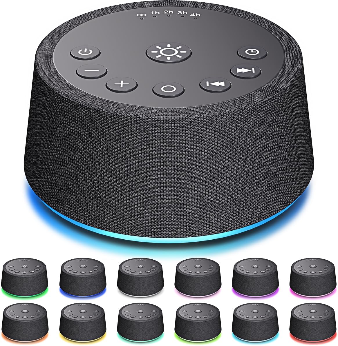 SoundLegend White Noise Sleep Sound Machines 30 Sounds 12 Colors Light 32-Level Volume 5 Timers for Home Travel Gift Adjustable Brightness Memory Function Compact