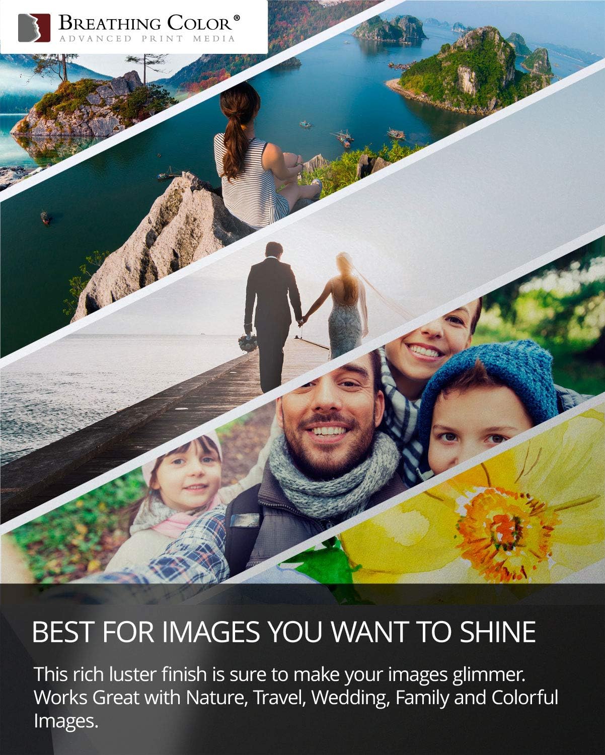 Vibrance Luster Photo Printer Paper 10 mil 255 gsm Luster Finish Premium Photo Paper Sheets 17 inches x 22 inches 50 sheets Works with All Inkjet Printers Including Professional Makes and Models