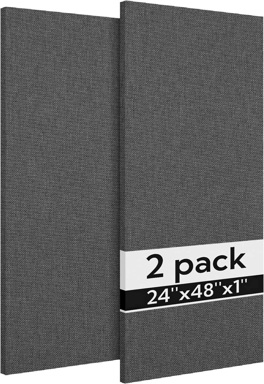 Olanglab Acoustic Panels 2 Pack, 48''x24'' Large Sound Panels, Fabric Wrapped Sound Proof Foam Panels for Walls, Sound Absorbing Panels for Recording Studio Acoustical Treatments (Light Gray)