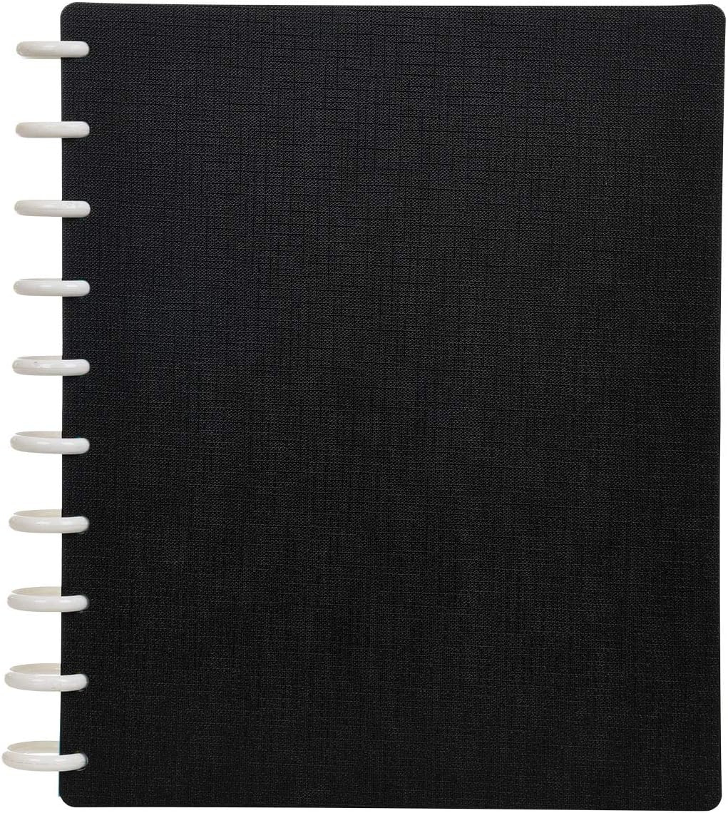 Talia Discbound Notebooks, Planner, Customizable, (Black, Midsize (7.5in x 9.75in))