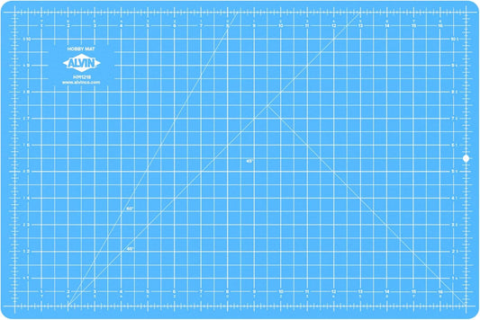 ALVIN HM Self-Healing Cutting Mat for Hobbies 12 x 18 inch | Double-Sided Blue/Grey | 3-Layer Gridded Surface for Arts, Crafts and Sewing - Model HM1218