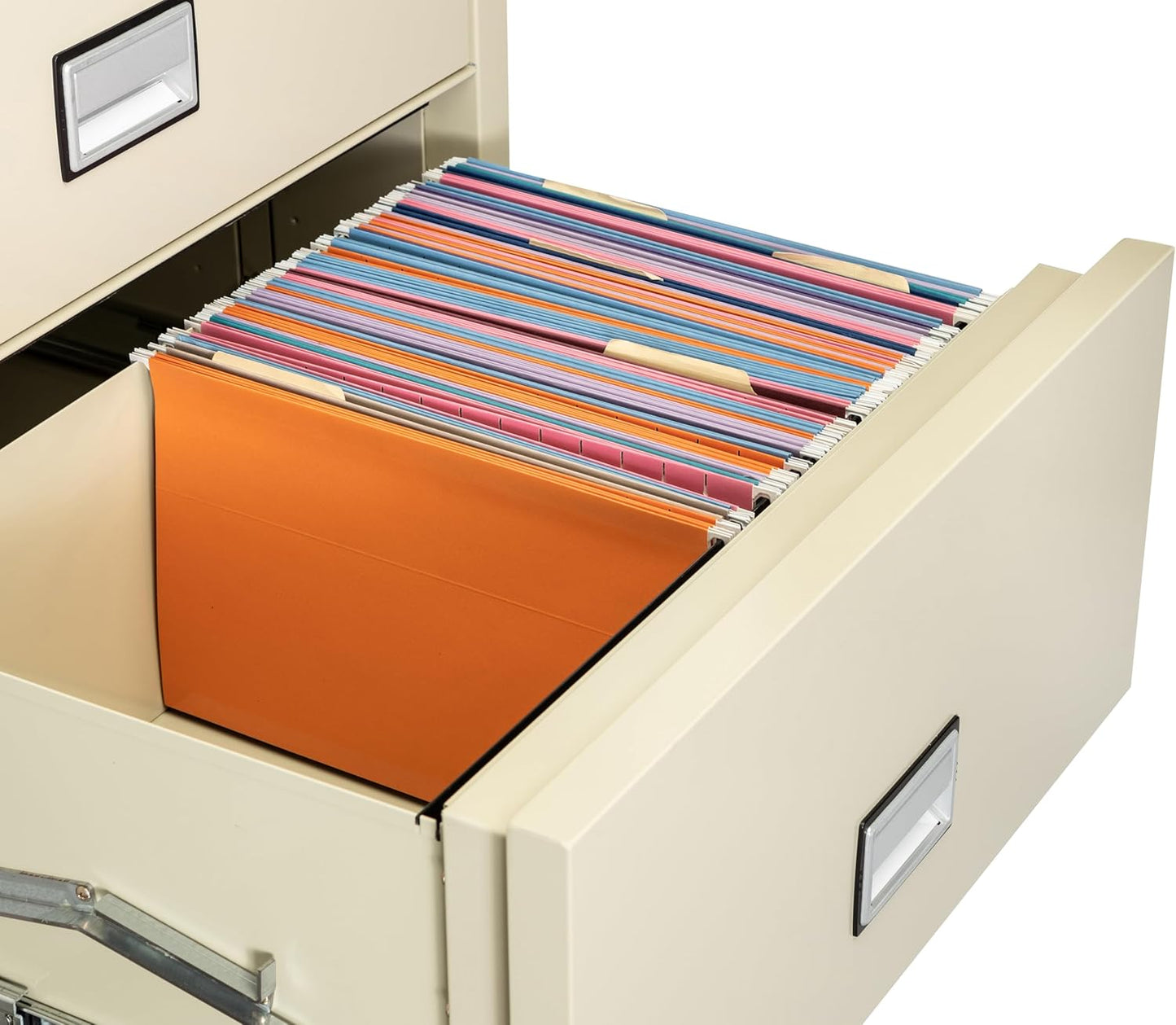31 inch Wide 4-Drawer Lateral Fireproof File Cabinet – Legal and Letter Size Filing – Key Lock – Water Resistant – Fire Safe and Impact Rated – Putty Finish – Model LAT4W31P