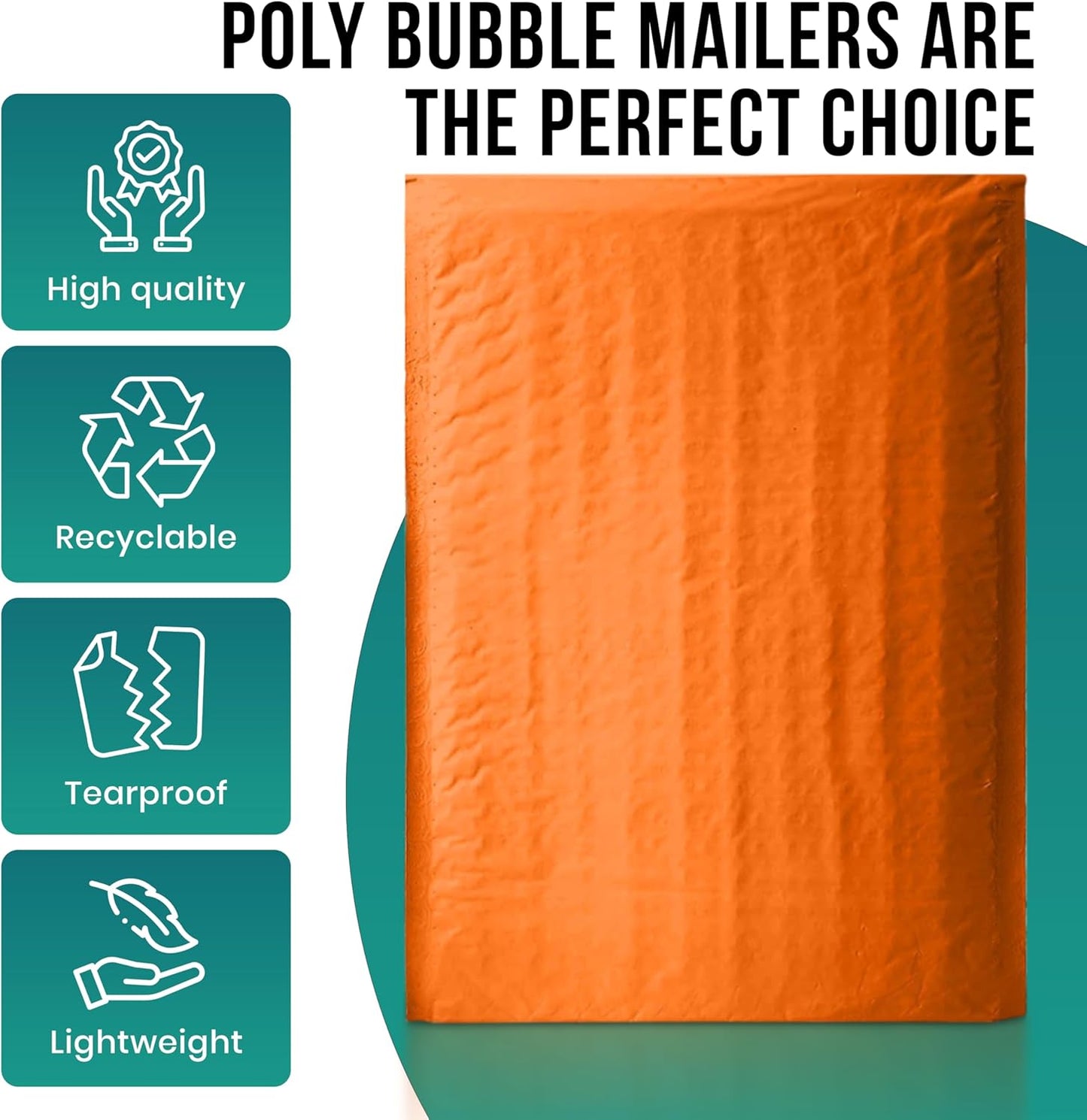 Levex - #0000 4" x 6" [10 Pack] Orange Poly Bubble Mailers, Padded Envelope Mailers, Packing Envelope & Mailing Bags for Shipping